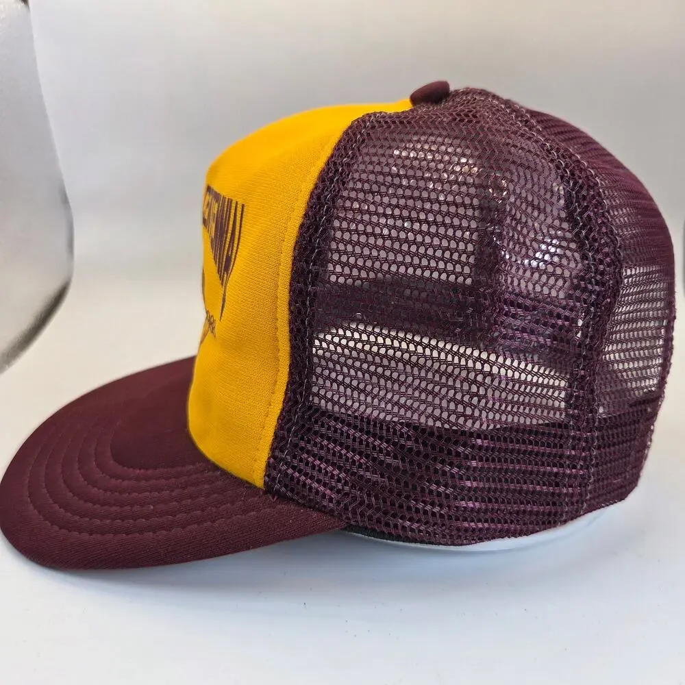 Vintage 1988 Two Harbors Centennial Snapback Trucker Hat USA Foam Mesh Cap